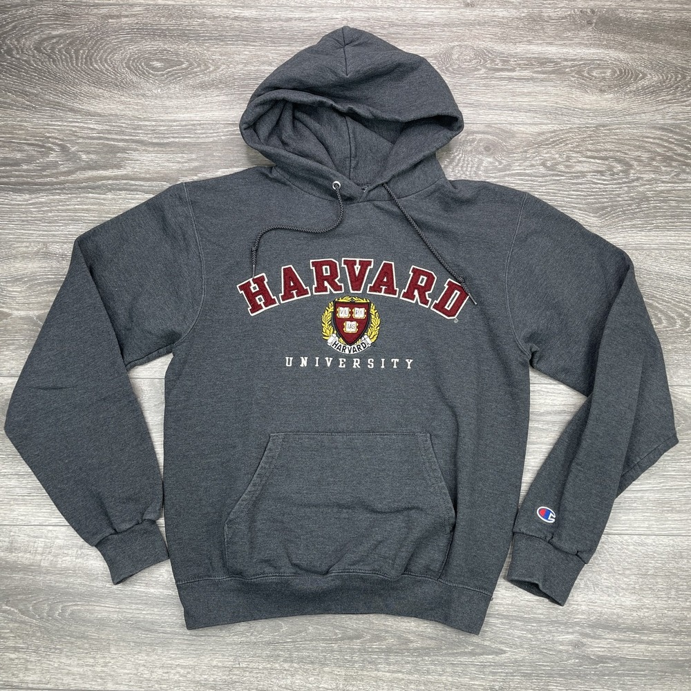 Harvard Universtiy Hoodie Mens Small Gray Embroidered Seal Crest Law Sweatshirt
